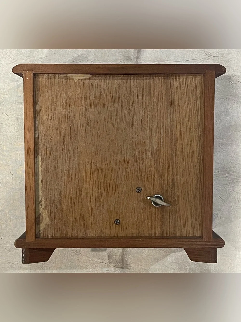 Vintage Brown Wood Drawer Jewelry Box with Gold Accents 1970’s-1980’s.